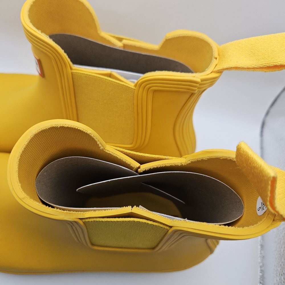 Hunter Original Chelsea Boot Short Waterproof Yellow Rain Boots Women's Sz 9 NEW - Picture 5 of 9